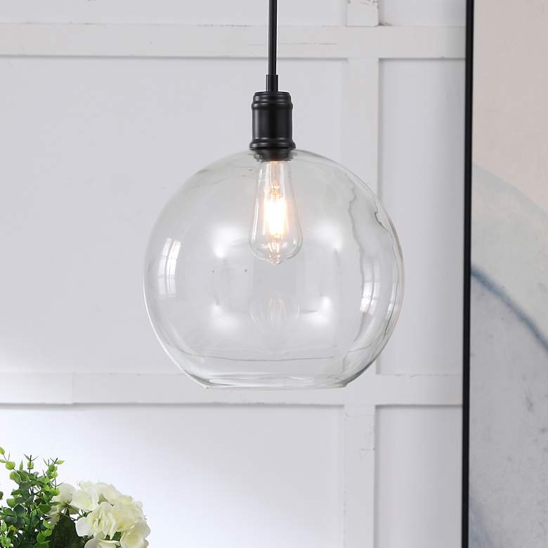 Image 1 Emett 1 Lt Black And Clear Glass Pendant