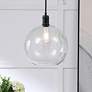 Thumbnail1 of Emett 1 Lt Black And Clear Glass Pendant