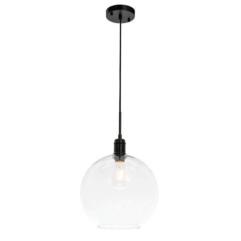Image 3 Emett 1 Lt Black And Clear Glass Pendant more views