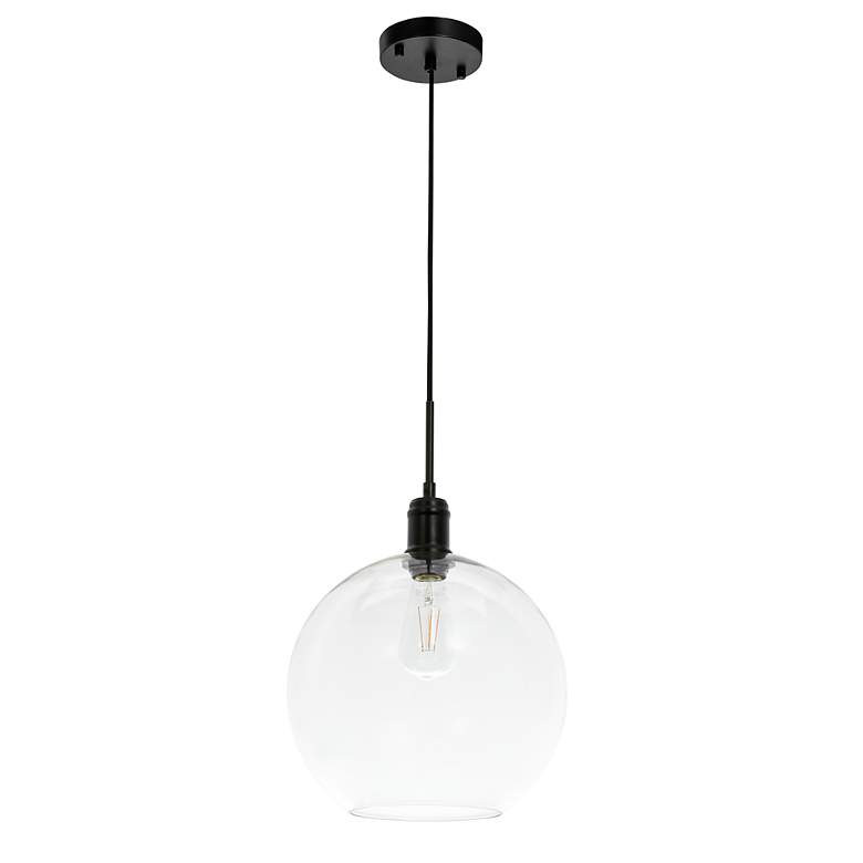 Image 4 Emett 1 Lt Black And Clear Glass Pendant more views