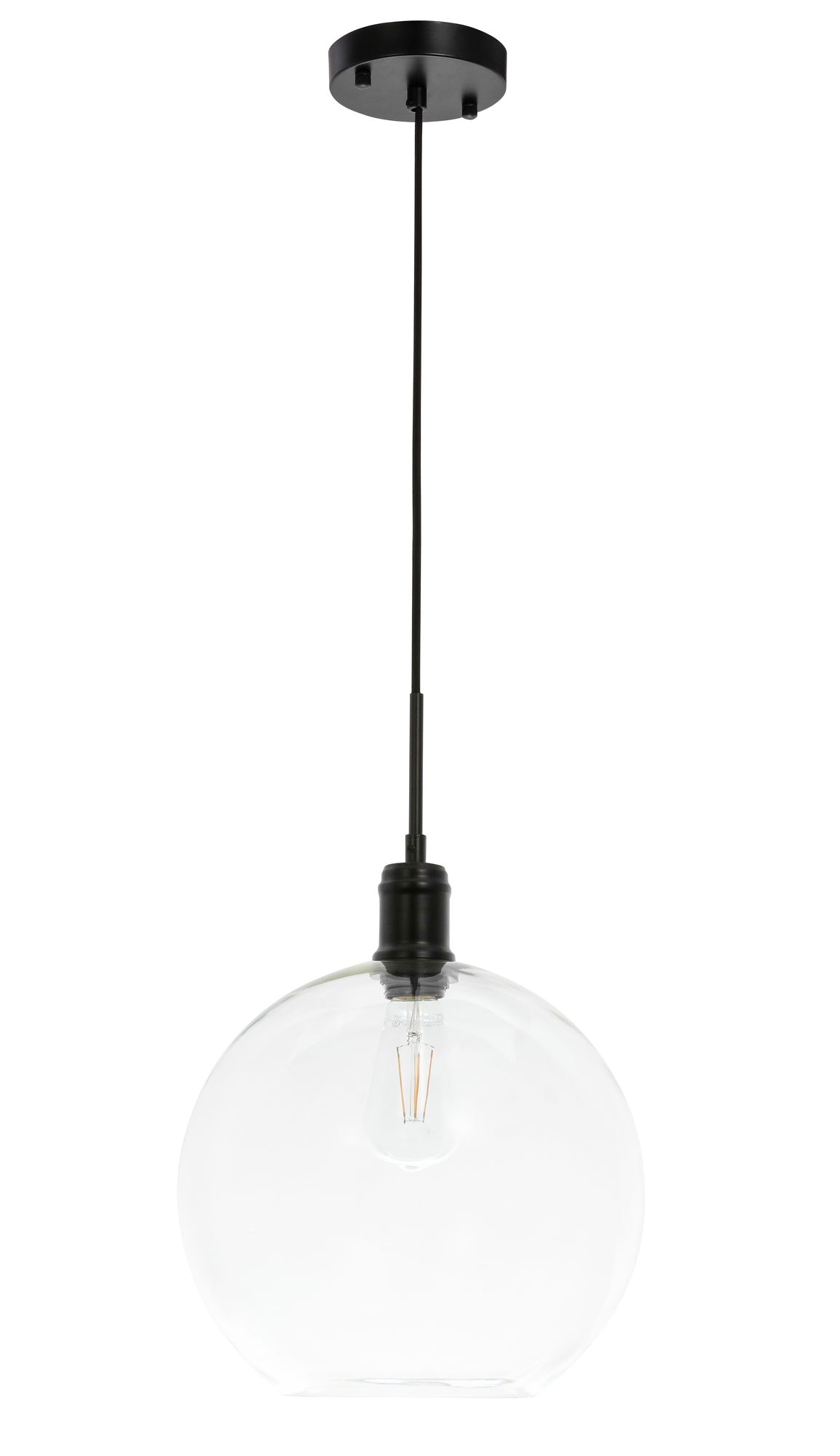 Emett 1 Lt Black And Clear Glass Pendant