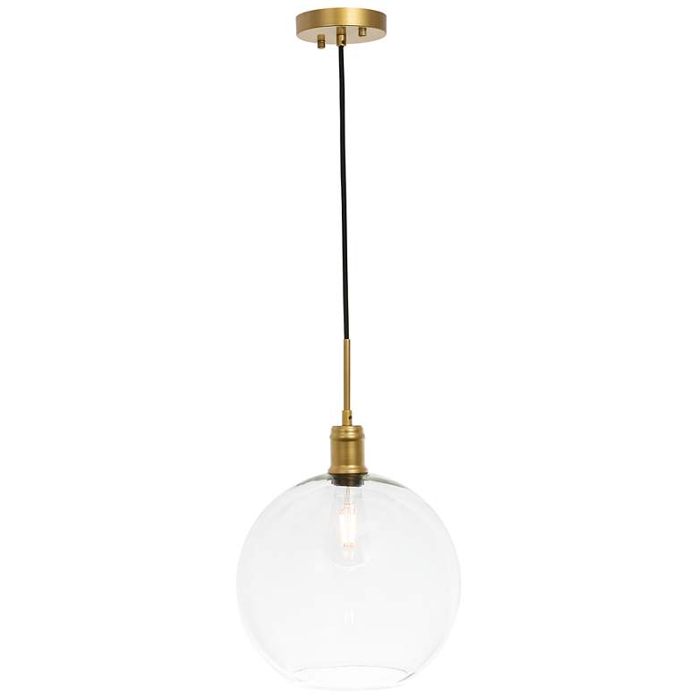 Image 1 Emett 1 Lt Brass And Clear Glass Pendant