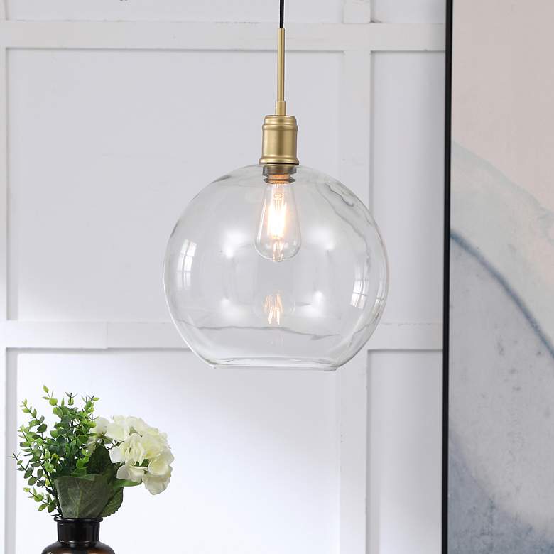 Image 1 Emett 1 Lt Brass And Clear Glass Pendant