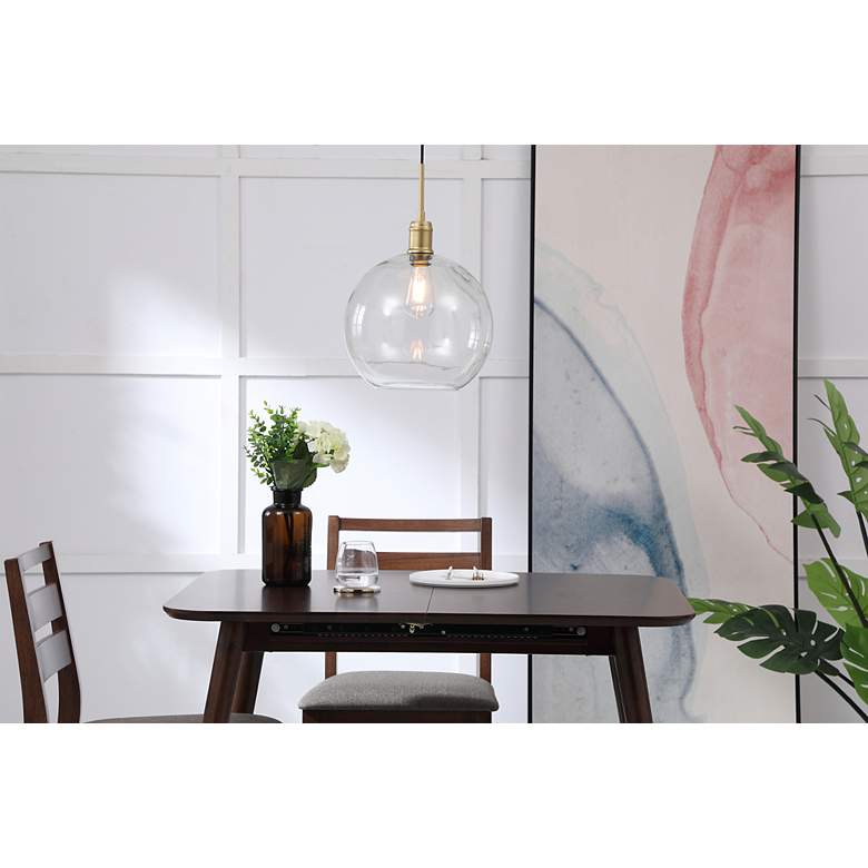 Image 3 Emett 1 Lt Brass And Clear Glass Pendant more views