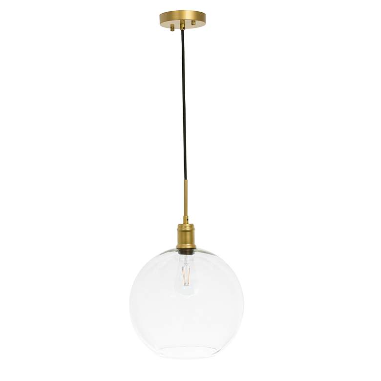 Image 4 Emett 1 Lt Brass And Clear Glass Pendant more views