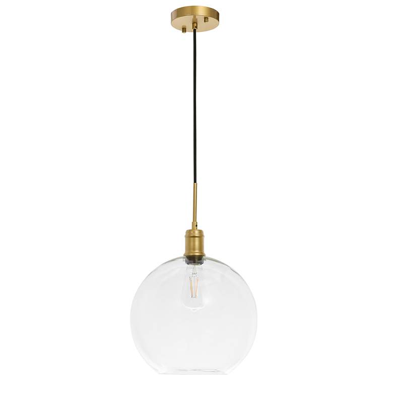 Image 6 Emett 1 Lt Brass And Clear Glass Pendant more views