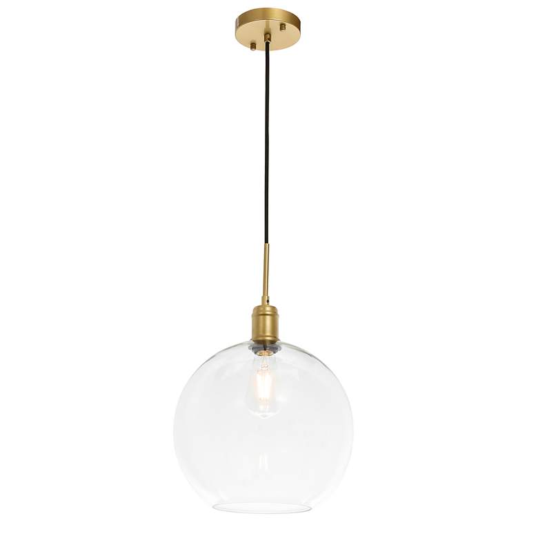 Image 7 Emett 1 Lt Brass And Clear Glass Pendant more views