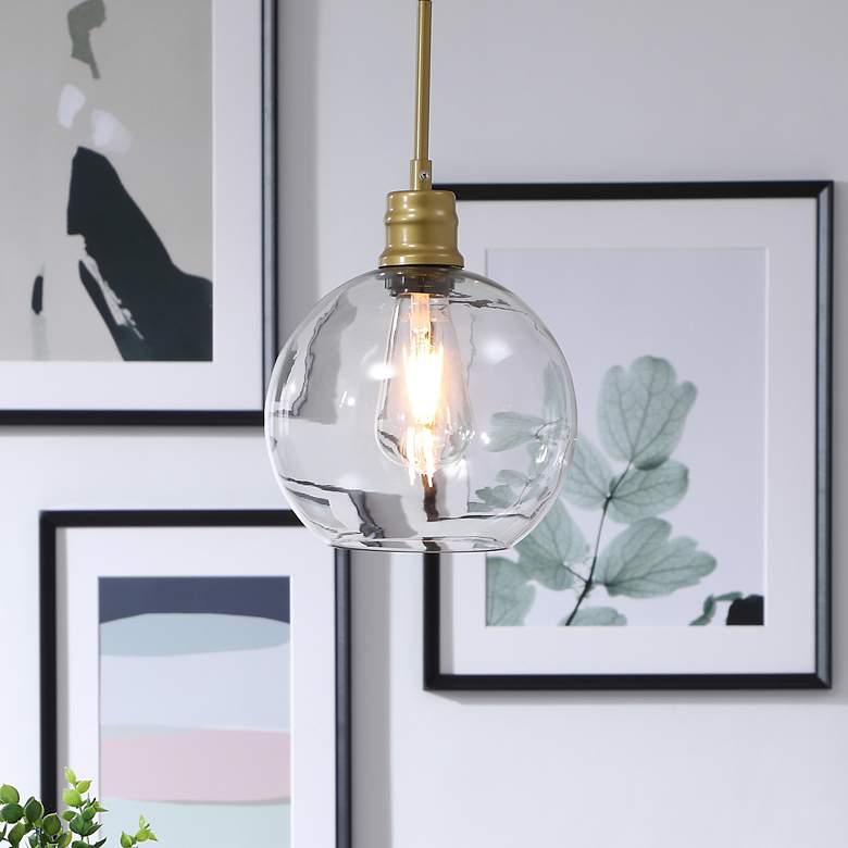 Image 1 Emett 1 Lt Brass And Clear Glass Pendant