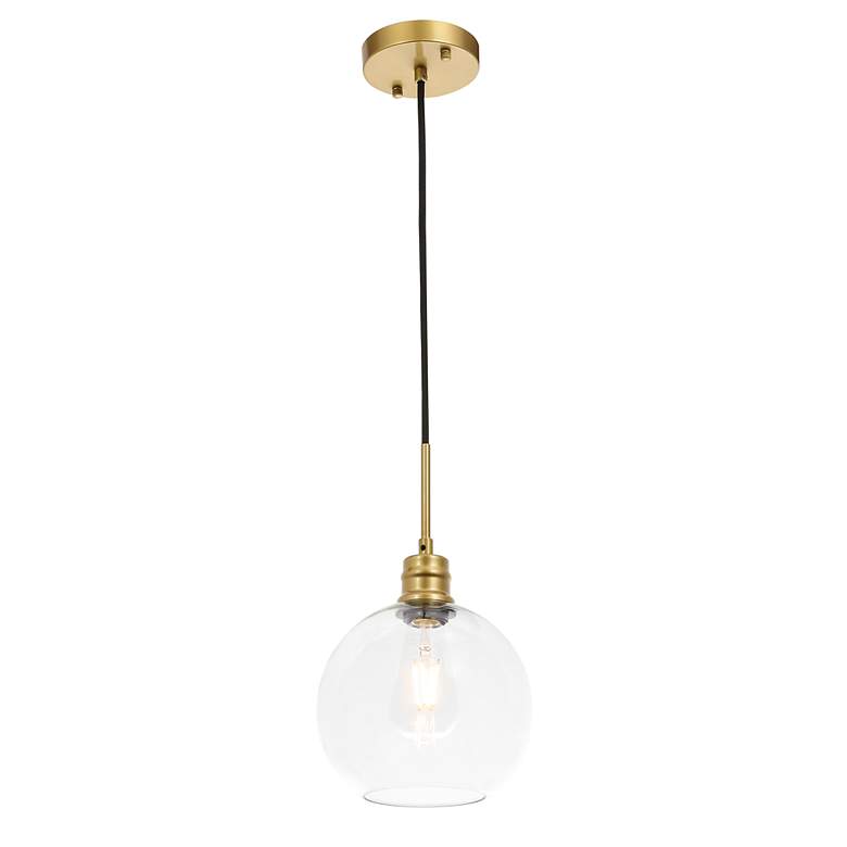 Image 4 Emett 1 Lt Brass And Clear Glass Pendant more views