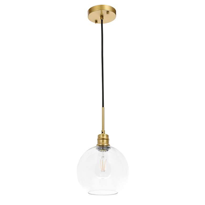 Image 5 Emett 1 Lt Brass And Clear Glass Pendant more views