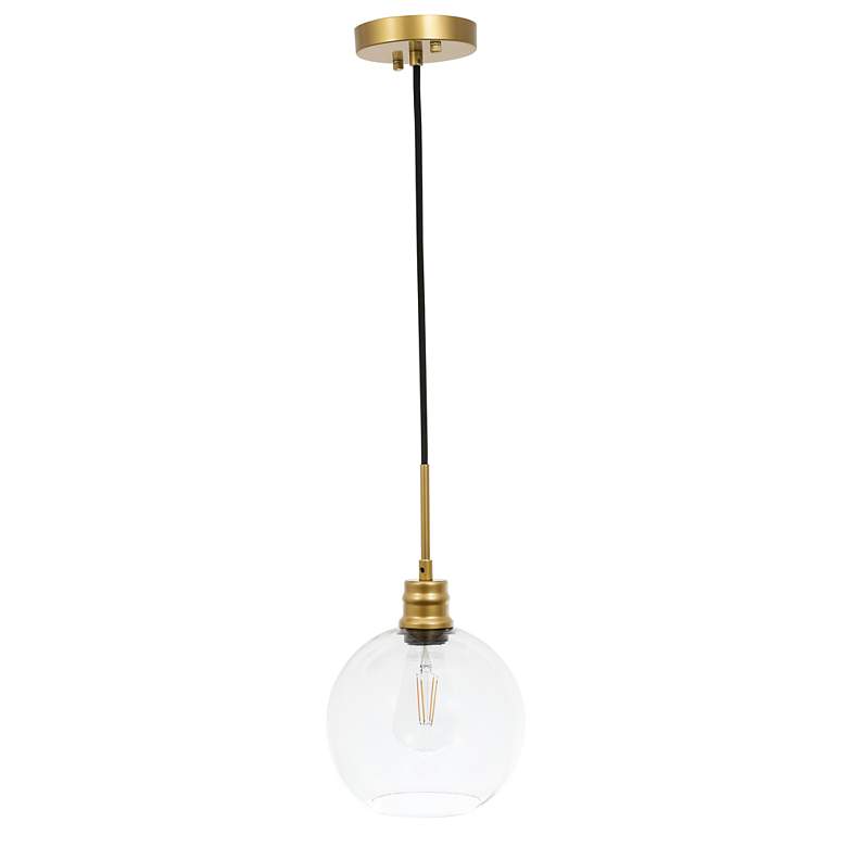 Image 7 Emett 1 Lt Brass And Clear Glass Pendant more views