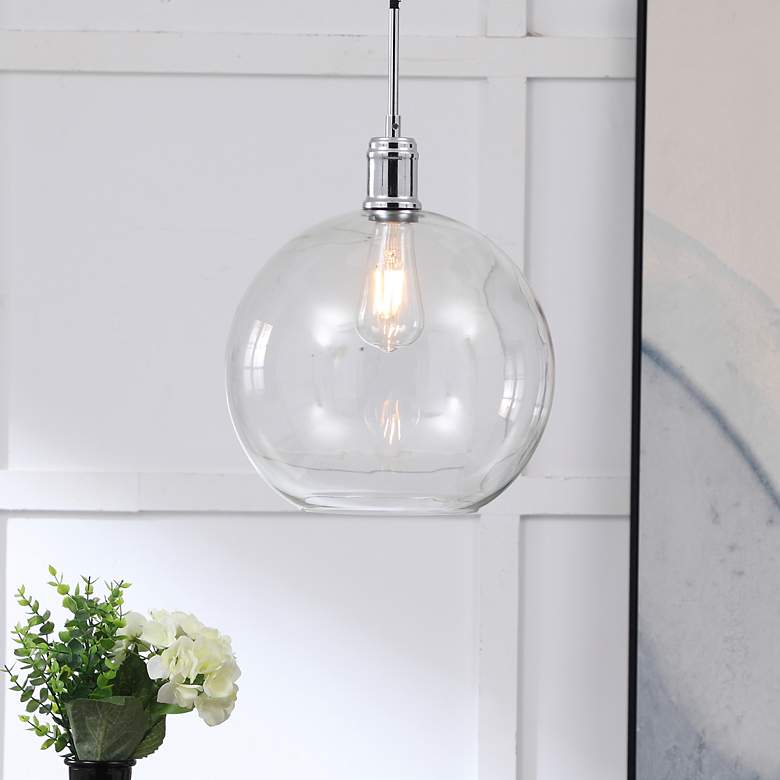 Image 1 Emett 1 Lt Chrome And Clear Glass Pendant