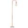Emile Rose Gold Metal Floor Lamp with White Faux Marble Base
