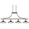 Emile Urban Industrial 43 1/2" Wide 4-Light LED Bulb Island Pendant
