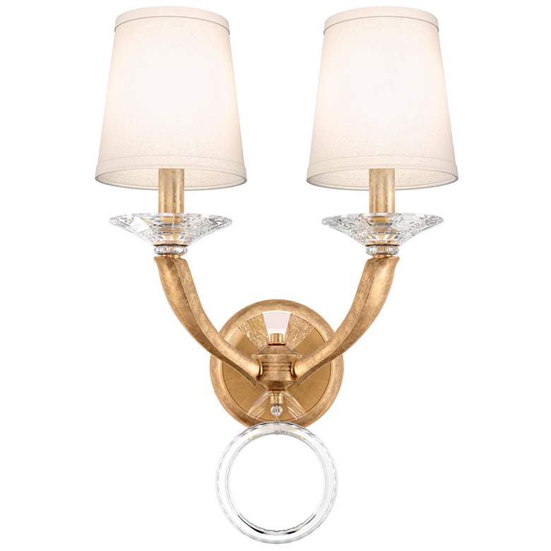 Image 1 Emilea 20 inchH x 13 inchW 2-Light Crystal Wall Sconce in French Gold