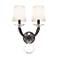 Emilea 20"H x 13"W 2-Light Crystal Wall Sconce in Heirloom Bronze
