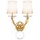 Emilea 20"H x 13"W 2-Light Crystal Wall Sconce in Heirloom Gold