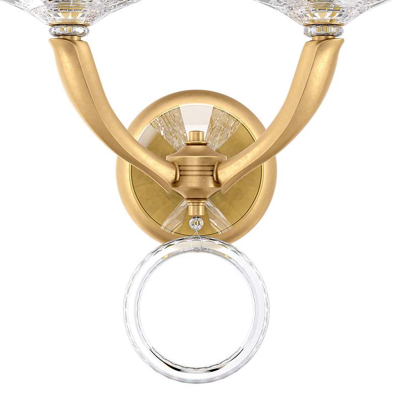 Image 2 Emilea 20"H x 13"W 2-Light Crystal Wall Sconce in Heirloom Gold more views