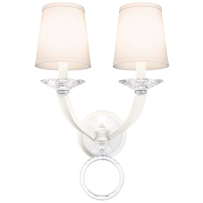 Image 1 Emilea 20"H x 13"W 2-Light Crystal Wall Sconce in White