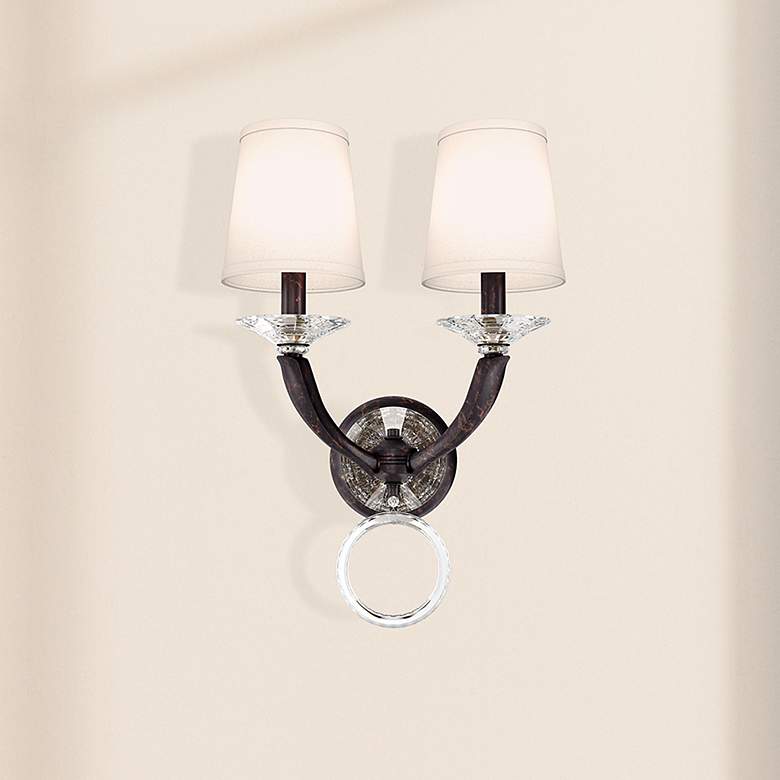 Image 5 Emilea 20"H x 13"W 2-Light Crystal Wall Sconce in White more views