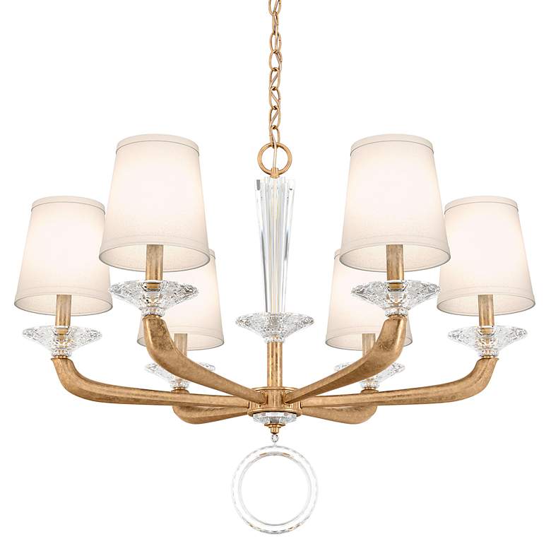 Image 2 Emilea 22.5"H x 30.5"W 6-Light Crystal Chandelier in French Gold