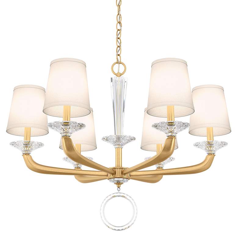 Image 2 Emilea 22.5"H x 30.5"W 6-Light Crystal Chandelier in Heirloom Gol