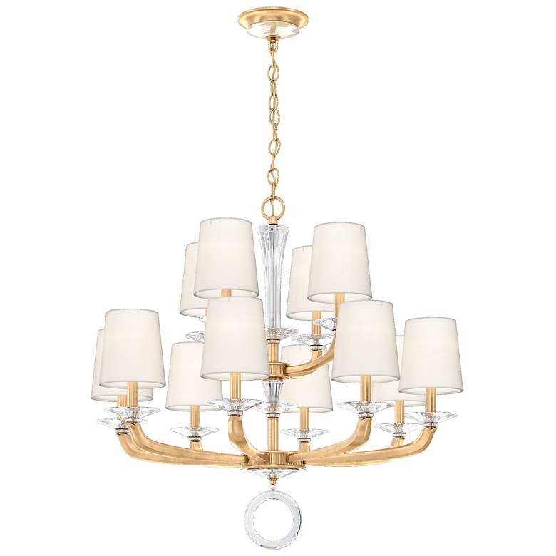 Image 1 Emilea 31"H x 33.5"W 12-Light Crystal Chandelier in Heirloom Gold