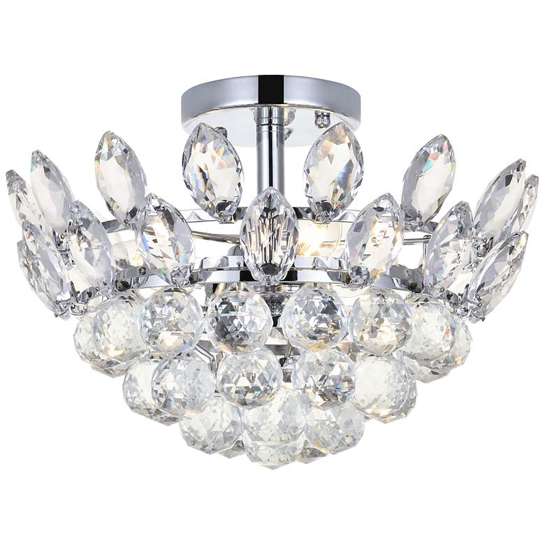 Image 2 Emilia 14"W Chrome and Clear Crystal 3-Light Ceiling Light