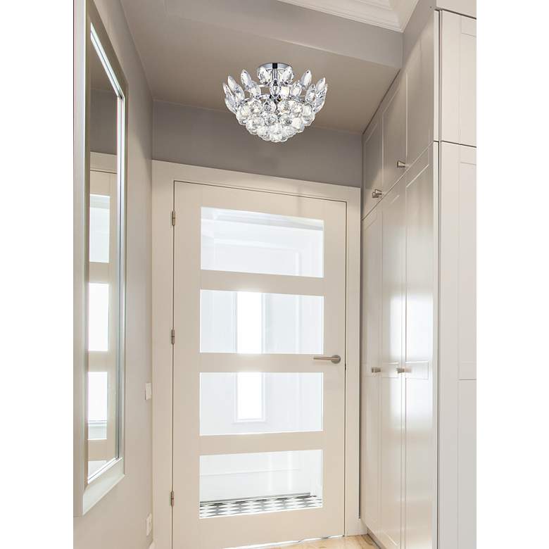 Image 3 Emilia 14"W Chrome and Clear Crystal 3-Light Ceiling Light more views
