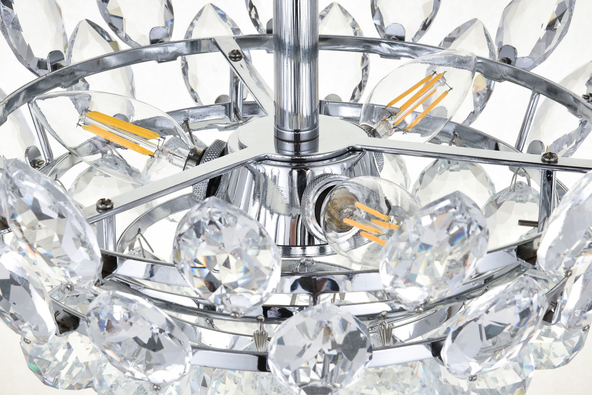 Image 7 Emilia 14"W Chrome and Clear Crystal 3-Light Ceiling Light more views