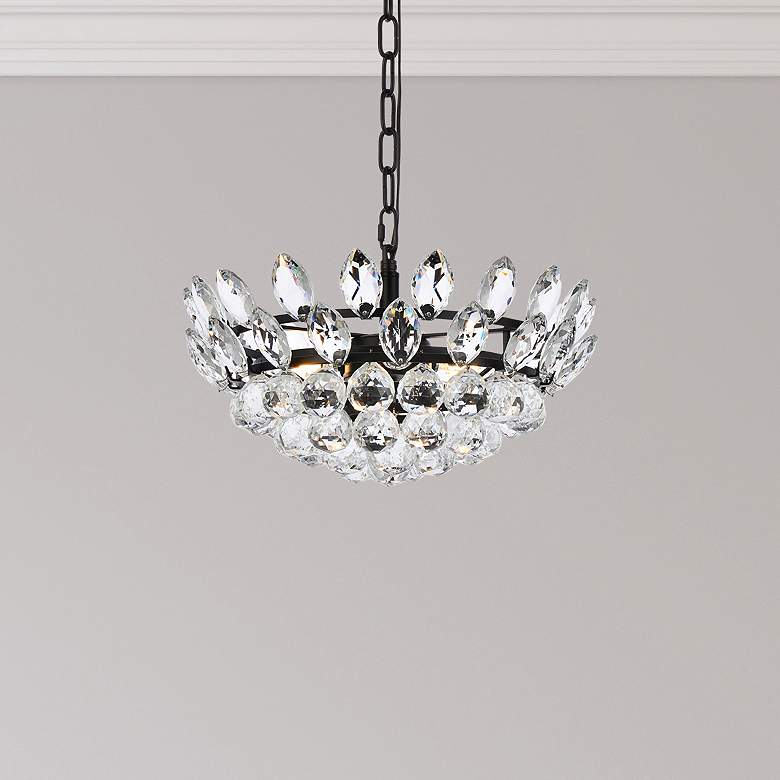 Image 1 Emilia 16" Wide Black Bowl Pendant Light
