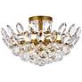 3_Emilia 16" Wide Brass Clear Crystal 3-Light Ceiling Light