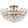 Emilia 16" Wide Brass Clear Crystal 3-Light Ceiling Light