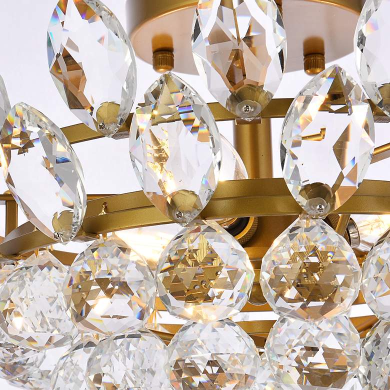 Image 6 Emilia 16" Wide Brass Clear Crystal 3-Light Ceiling Light more views