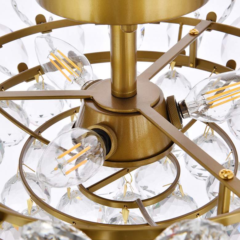 Image 7 Emilia 16" Wide Brass Clear Crystal 3-Light Ceiling Light more views