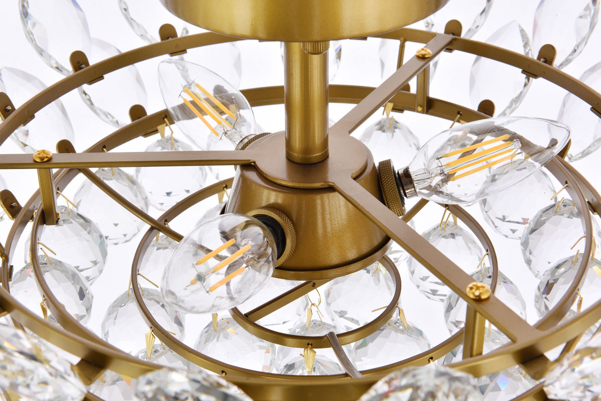 Emilia 16" Wide Brass Clear Crystal 3-Light Ceiling Light in scene