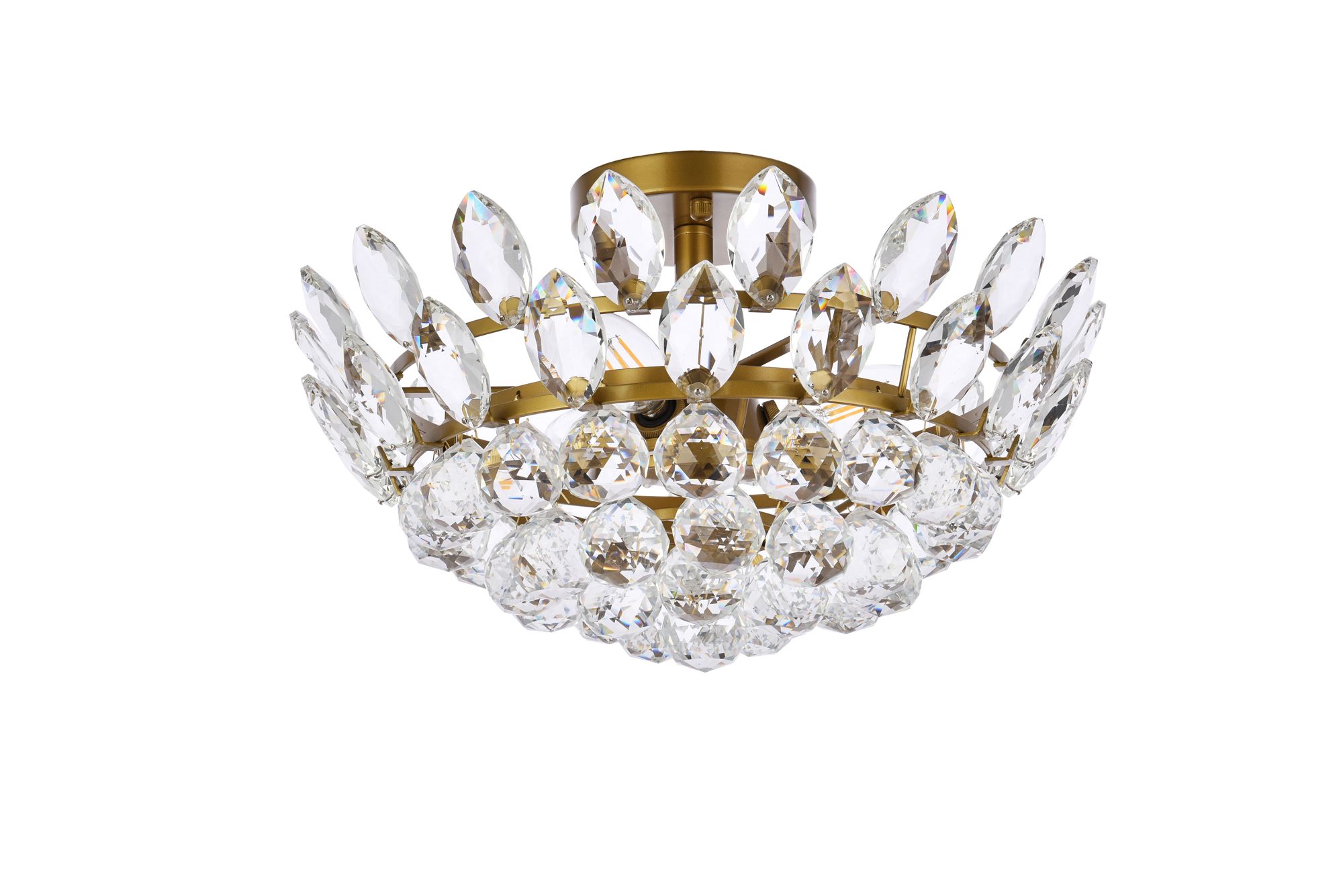 Emilia 16" Wide Brass Clear Crystal 3-Light Ceiling Light in scene