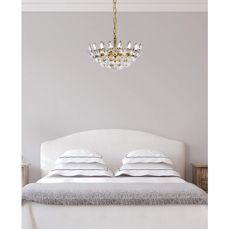 Image 3 Emilia 16"W Brass and Clear Crystal 3-Light Pendant Light more views