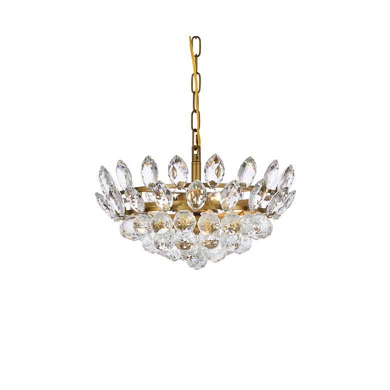 Image 4 Emilia 16"W Brass and Clear Crystal 3-Light Pendant Light more views