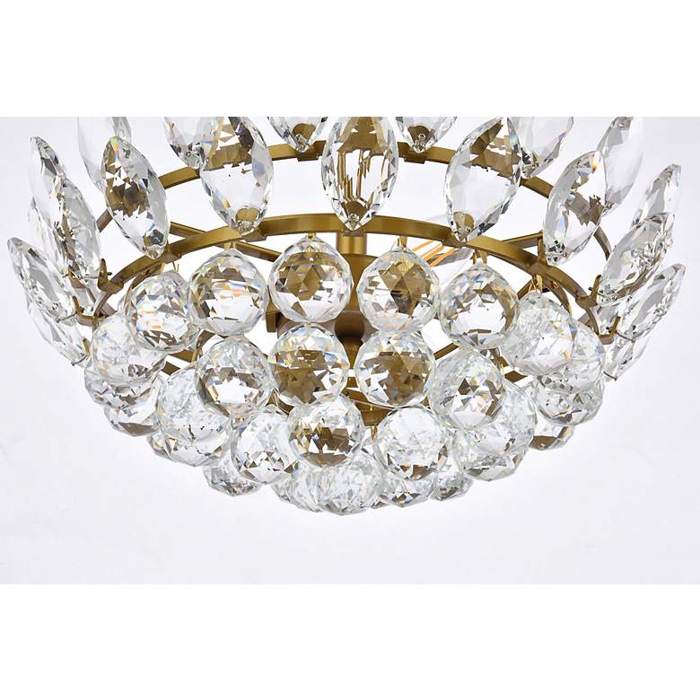 Image 5 Emilia 16"W Brass and Clear Crystal 3-Light Pendant Light more views