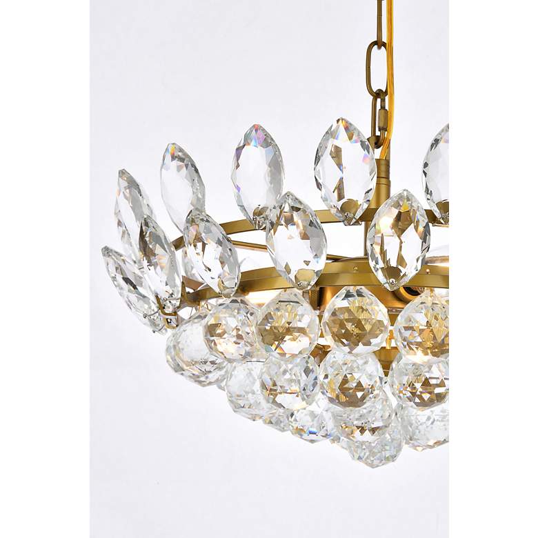 Image 6 Emilia 16"W Brass and Clear Crystal 3-Light Pendant Light more views