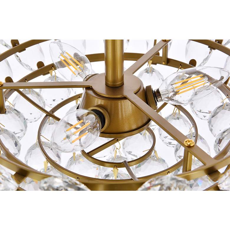 Image 7 Emilia 16"W Brass and Clear Crystal 3-Light Pendant Light more views