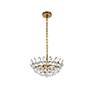 Emilia 16"W Brass and Clear Crystal 3-Light Pendant Light