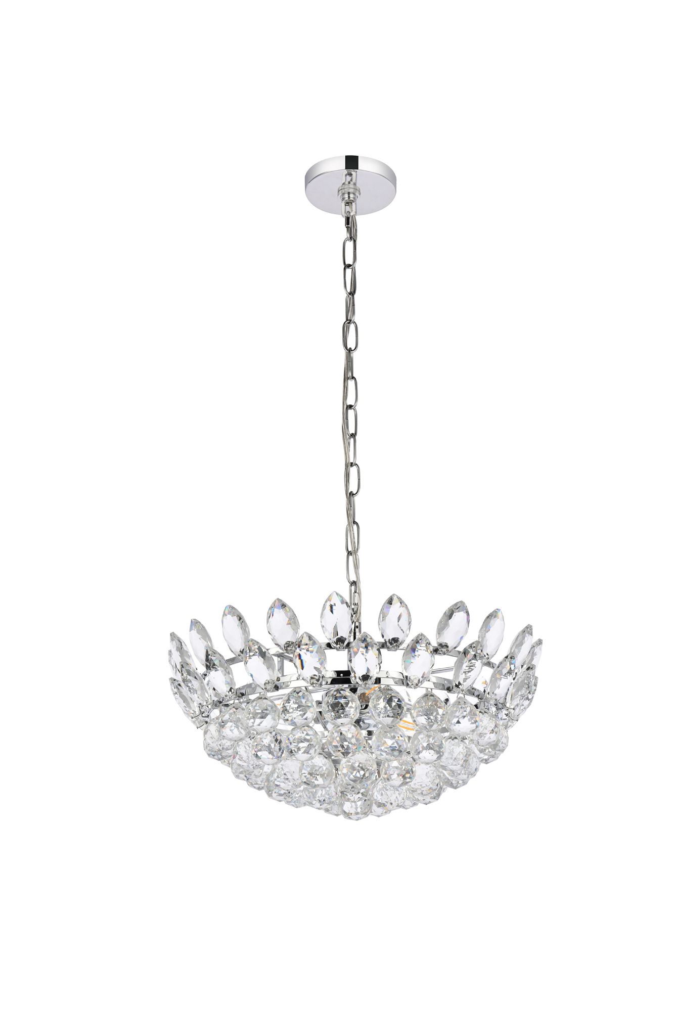Emilia 18" Wide Chrome Bowl Pendant Light