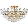 3_Emilia 18"W Brass and Clear Crystal 5-Light Ceiling Light