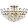 Emilia 18"W Brass and Clear Crystal 5-Light Ceiling Light