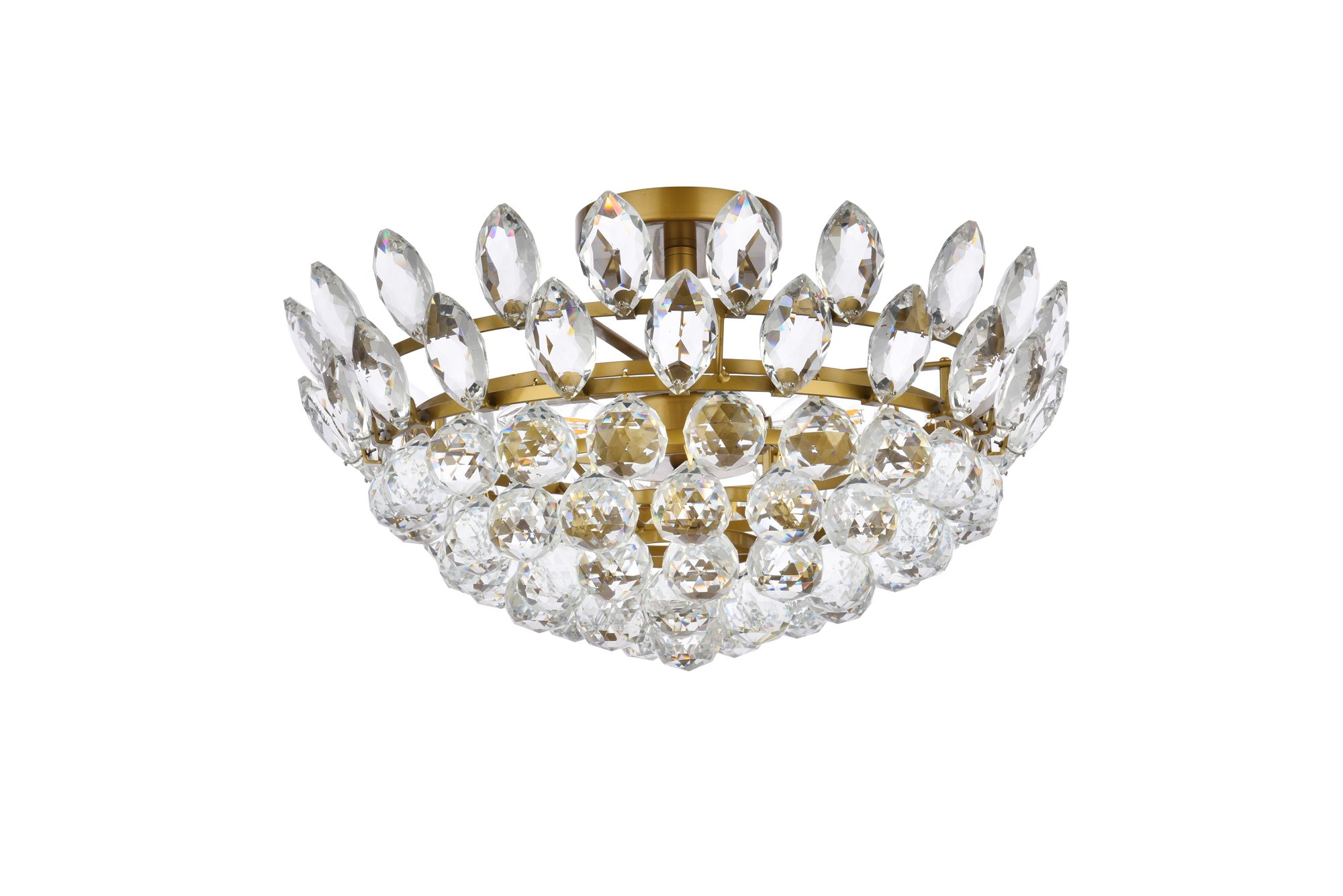 Emilia 18"W Brass and Clear Crystal 5-Light Ceiling Light in scene