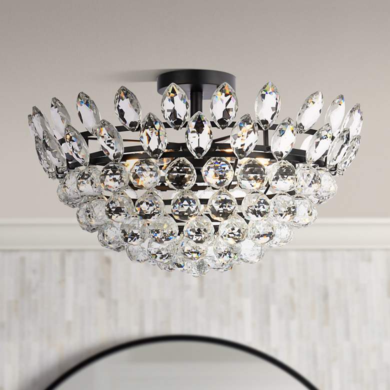 Image 2 Emilia 20" Wide Black Ceiling Light