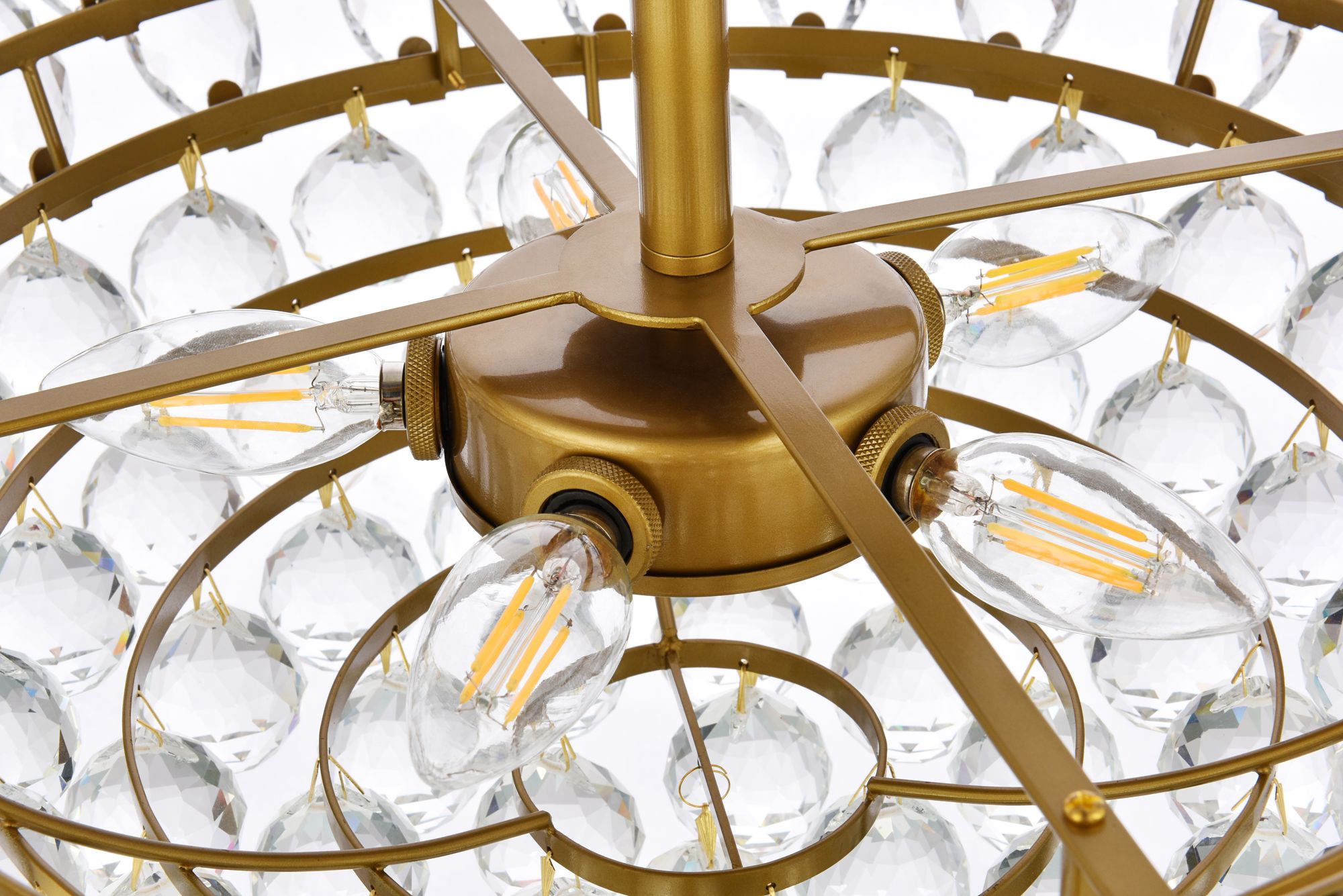 Emilia 20"W Brass and Clear Crystal 5-Light Ceiling Light in scene