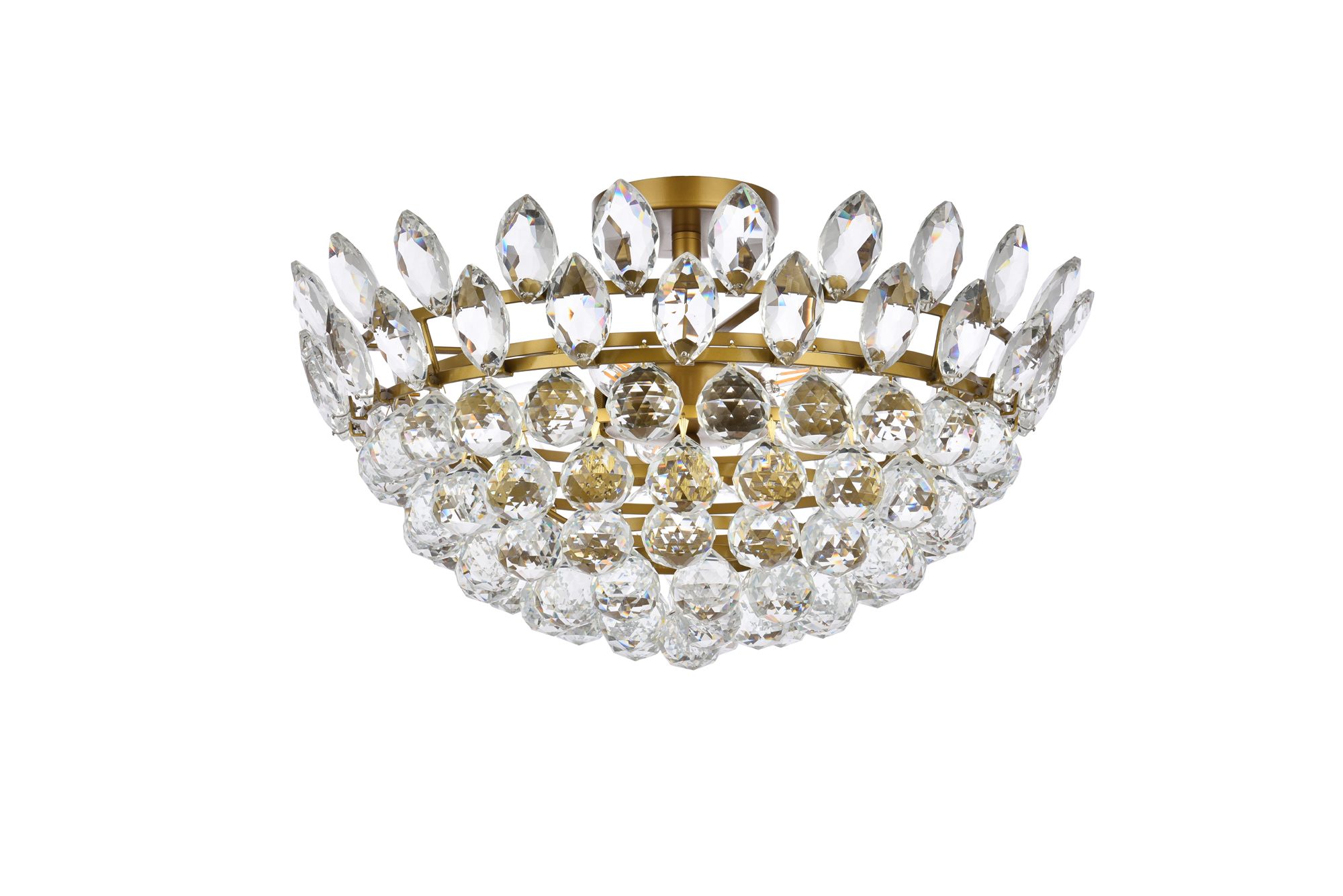 Emilia 20"W Brass and Clear Crystal 5-Light Ceiling Light in scene